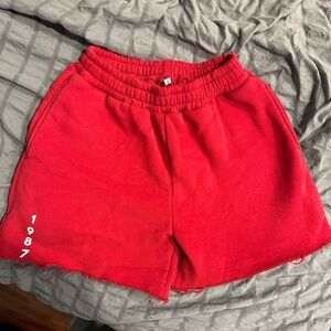 1987 Brand Red Sweatpant Short Small